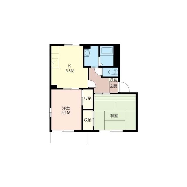 イーストヒル(2DK/2階)の間取り写真