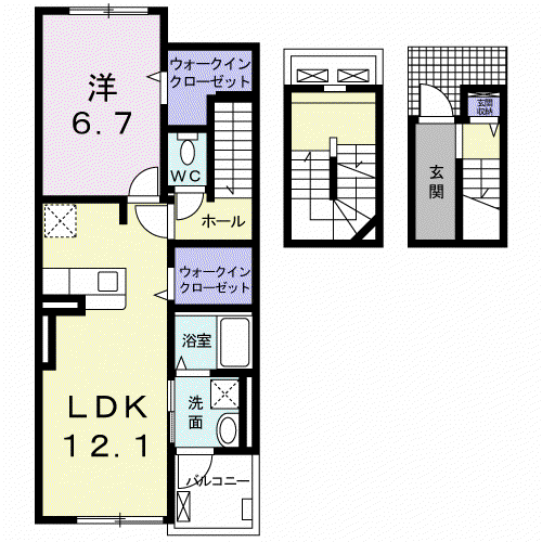 アビタシオンⅡ(1LDK/3階)の間取り写真