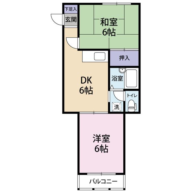 メゾンドコリンヌ(2DK/2階)の間取り写真