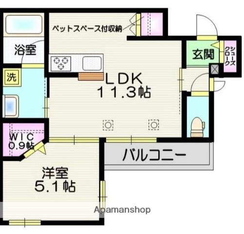 ディアコート南浦和(1LDK/3階)の間取り写真