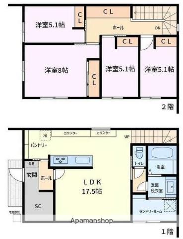 京浜東北・根岸線 北浦和駅 バス乗車時間：12分 教育センター前バス停で下車 徒歩3分 2階建 築2年(4LDK)の間取り写真