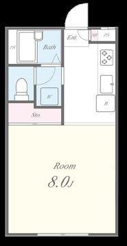 エステートピアドエル(1K/1階)の間取り写真