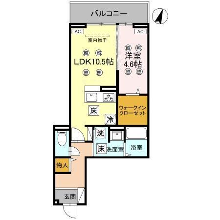 ノーブルヴィラ南浦和(1LDK/1階)の間取り写真