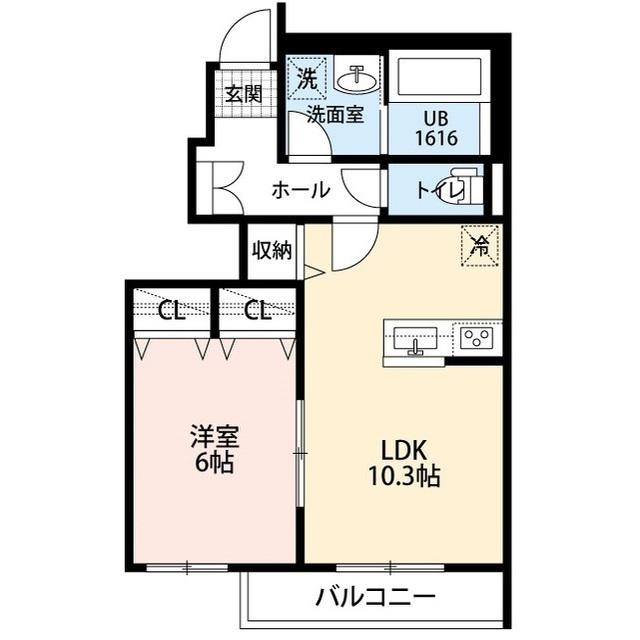 コントレイルⅠ(1LDK/1階)の間取り写真