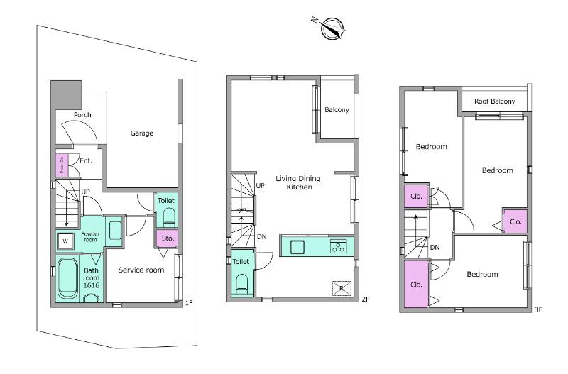 京浜東北・根岸線 南浦和駅 徒歩13分 3階建 築1年(3SLDK)の間取り写真