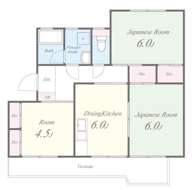 ライフマンション(3DK/3階)の間取り写真
