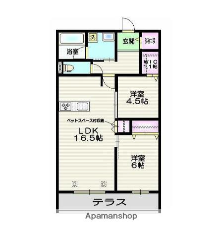 プリムヴェール(2LDK/3階)の間取り写真