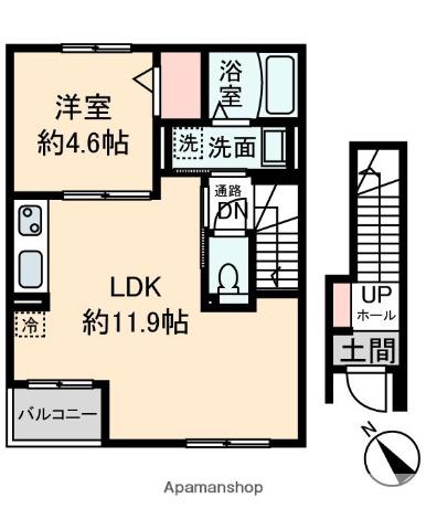 メルヴェーユ(1LDK/2階)の間取り写真