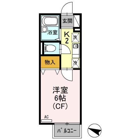 セジュール千(1K/1階)の間取り写真