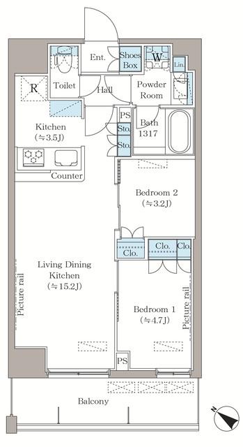 LA CLAIR 南浦和(2LDK/9階)の間取り写真
