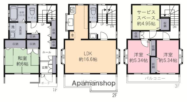 武蔵野線 武蔵浦和駅 徒歩10分 3階建 築25年(3SLDK)の間取り写真