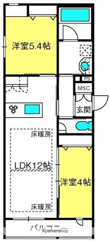 ALLEE EST(2LDK/1階)の間取り写真