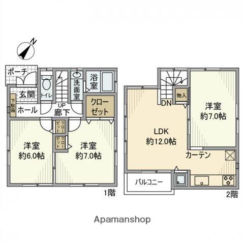武蔵野線 東浦和駅 徒歩23分 2階建 築27年(3LDK)の間取り写真