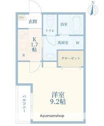 J-MAISON南浦和Ⅰ(1K/1階)の間取り写真