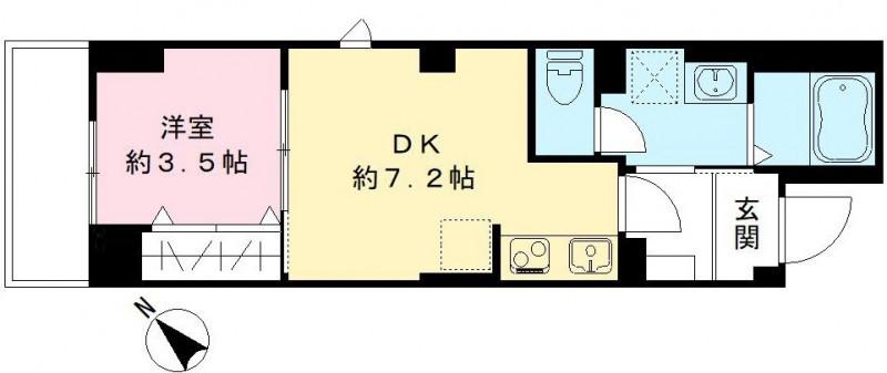 ラ フレーズ(1DK/2階)の間取り写真