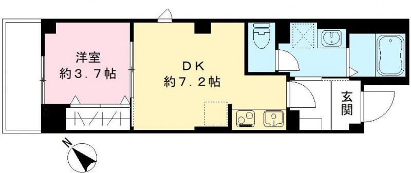 ラ フレーズ(1DK/5階)の間取り写真