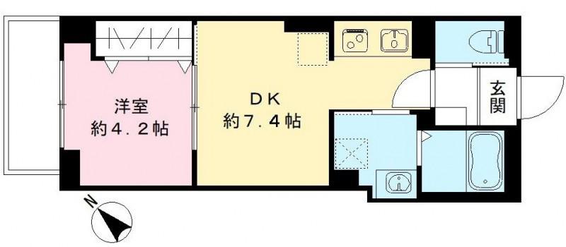 ラ フレーズ(1DK/3階)の間取り写真