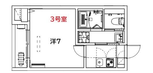 LE DE LA MAIN ELEVEE HIGASHIURAW(1K/2階)の間取り写真