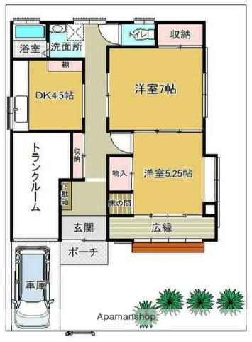 京浜東北・根岸線 北浦和駅 バス乗車時間：8分 道祖土二丁目バス停で下車 徒歩2分 1階建 築63年(2K)の間取り写真