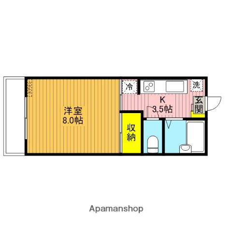 ハイツ伊藤(1K/3階)の間取り写真