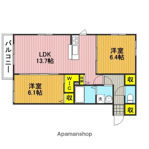 カサベルデ(2LDK/2階)の間取り写真
