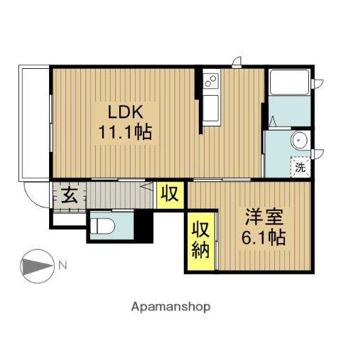 クレスティーク(1LDK/1階)の間取り写真