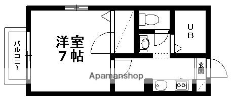 ピュア・フラットK(1K/2階)の間取り写真
