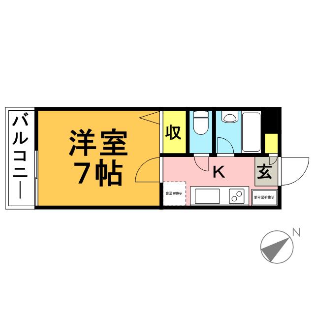 グレイス(1K/1階)の間取り写真