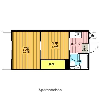 岸町八番館 4階階 間取り