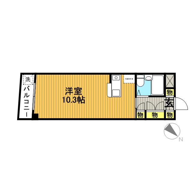 スクエア21(ワンルーム/2階)の間取り写真