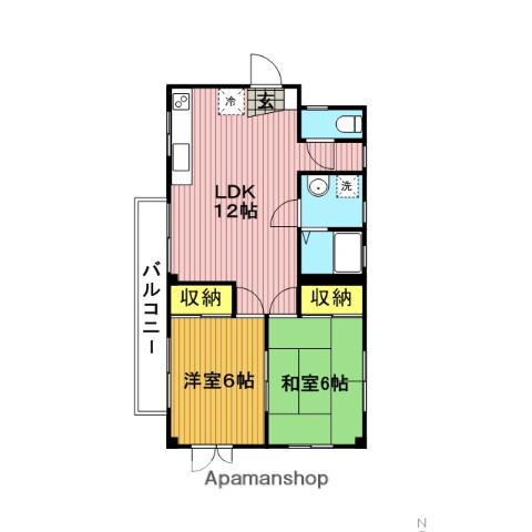 サウス・サウザンド南浦和(2LDK/4階)の間取り写真