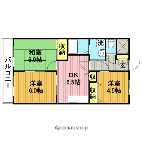 イーストガーデン(3DK/2階)の間取り写真