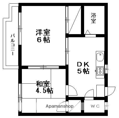 込田コーポ(2DK/1階)の間取り写真
