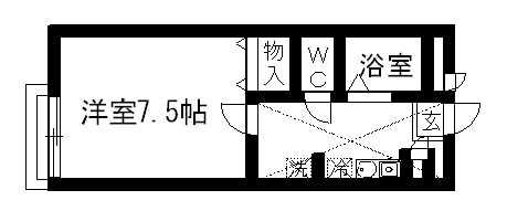 メインシティガーデン参番館(1K/1階)の間取り写真