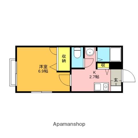 メゾンドール富士見(1K/1階)の間取り写真