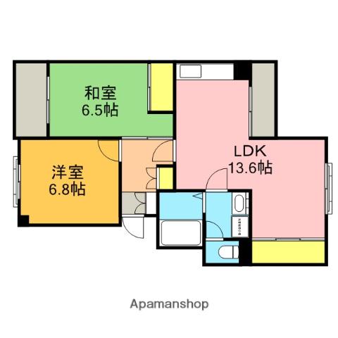 グリーンパレス指扇B棟(2LDK/3階)の間取り写真