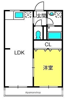 サンベル21(1LDK/1階)の間取り写真