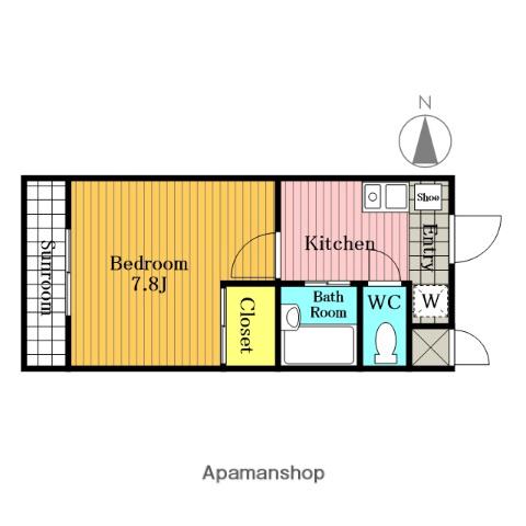 指扇駅前プラザ2(1K/3階)の間取り写真
