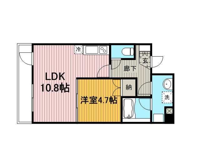 シュロスさいたま新都心(1LDK/5階)の間取り写真