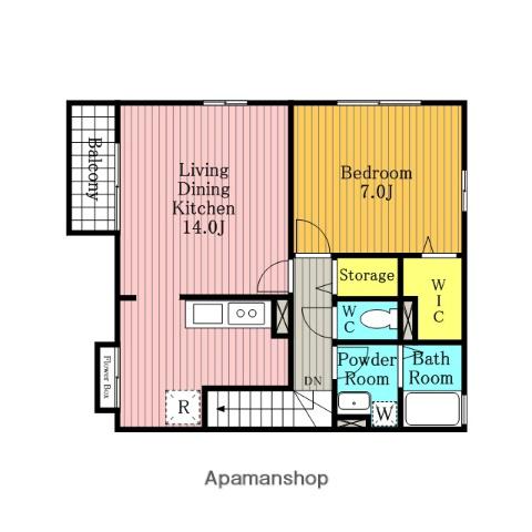 デ・クインシーコート(1LDK/2階)の間取り写真