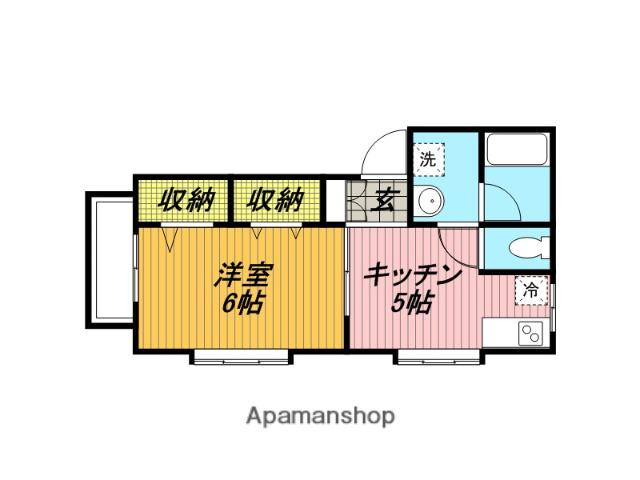 むさしのハイツ(1K/1階)の間取り写真