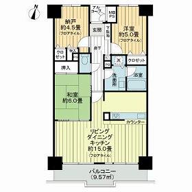 ライオンズプラザ大宮(2SLDK/10階)の間取り写真