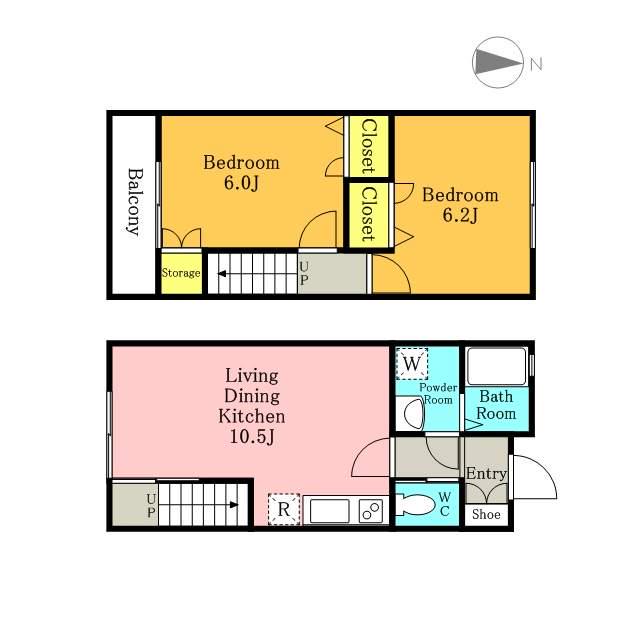 レクエルドＢ棟(2LDK)の間取り写真