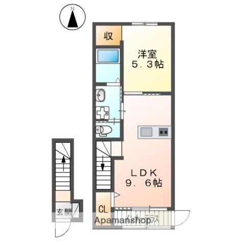 ラ ヴィータ(1LDK/2階)の間取り写真