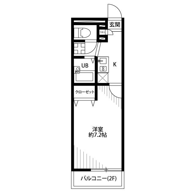 アムール日進(1K/1階)の間取り写真
