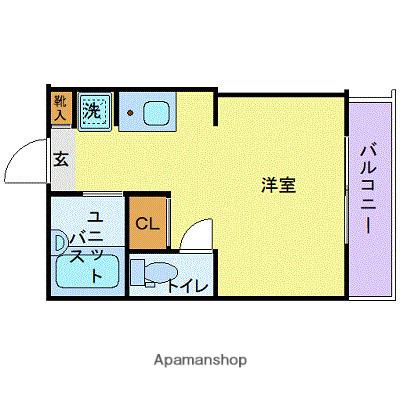 ヴィラージュ大宮(ワンルーム/1階)の間取り写真