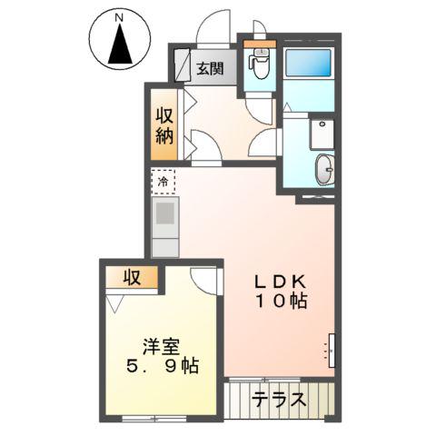 ネオハイム(1LDK/1階)の間取り写真