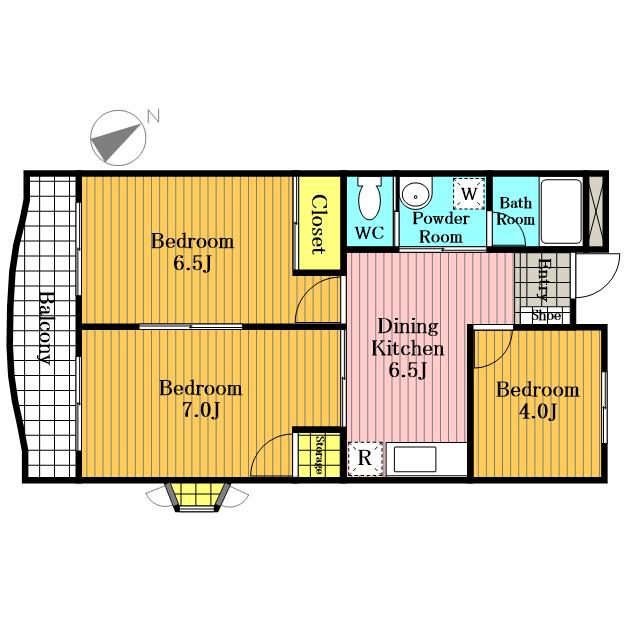 丸新ハイツ(3DK/4階)の間取り写真