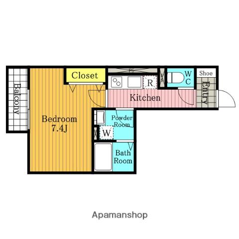 メゾン ブランシュ(1K/1階)の間取り写真