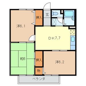 メゾンドネージュ10(3DK/1階)の間取り写真